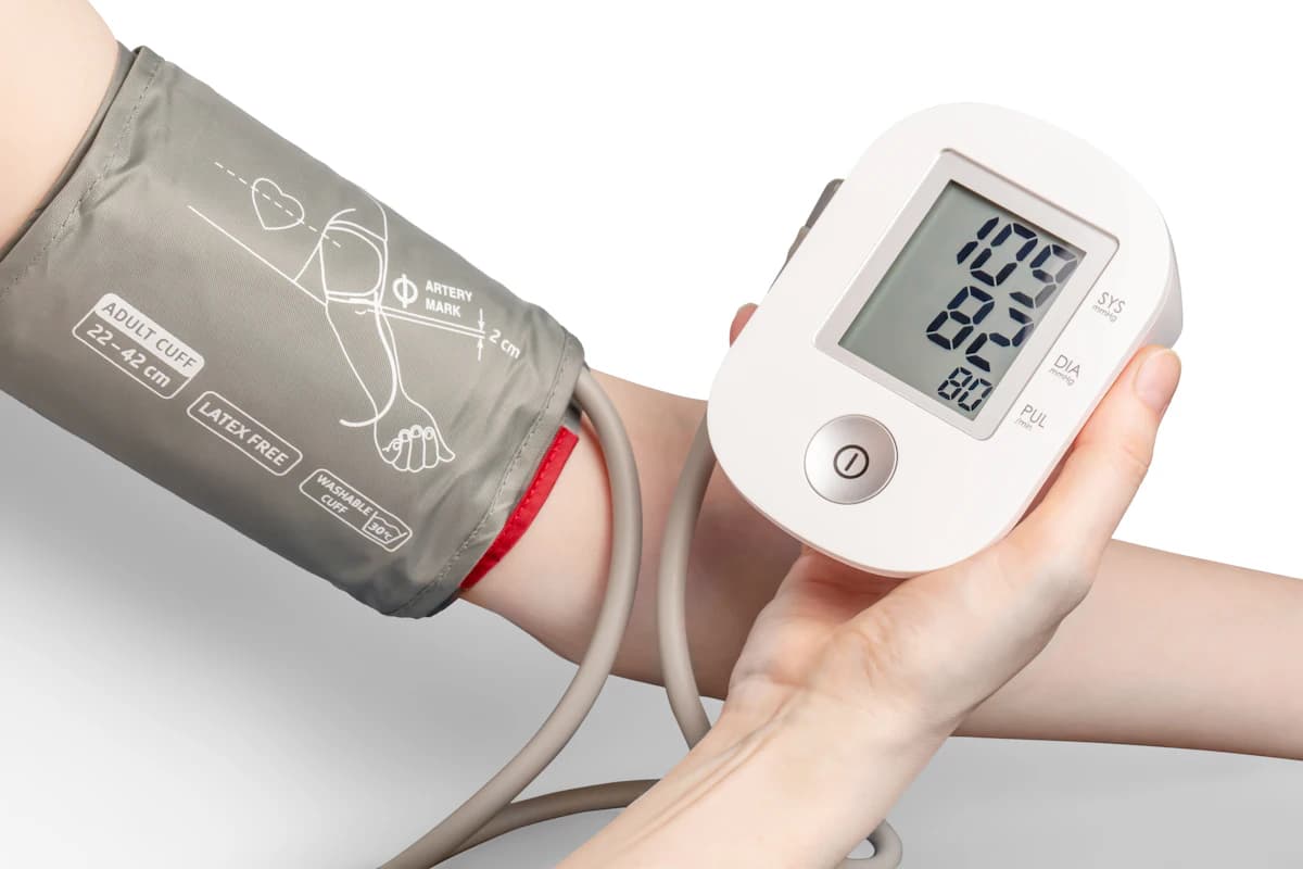 A digital blood pressure monitor and arm cuff